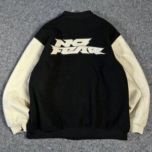 No Fear Varsity Bomber Two Tone Black And Cream Jacket Mens XL